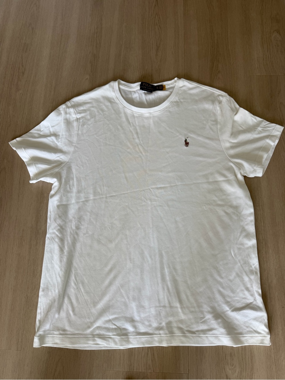 Ralph Lauren White Short-Sleeve Crew Neck T-Shirt with Polo Pony